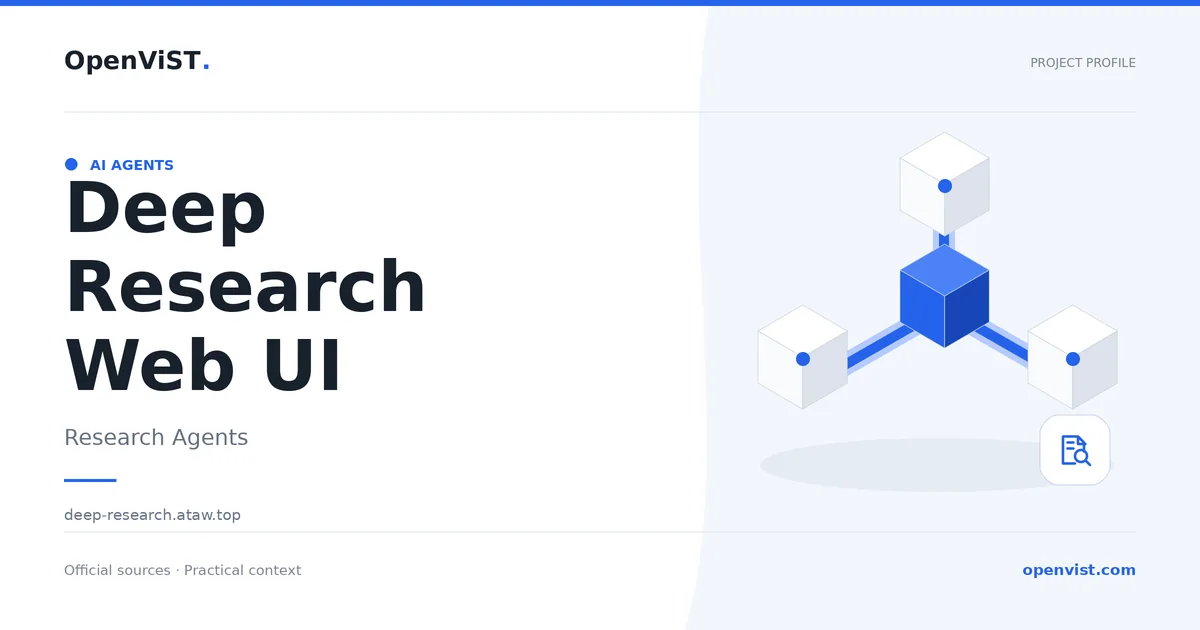 Deep Research Web UI — OpenViST project profile in Research Agents.