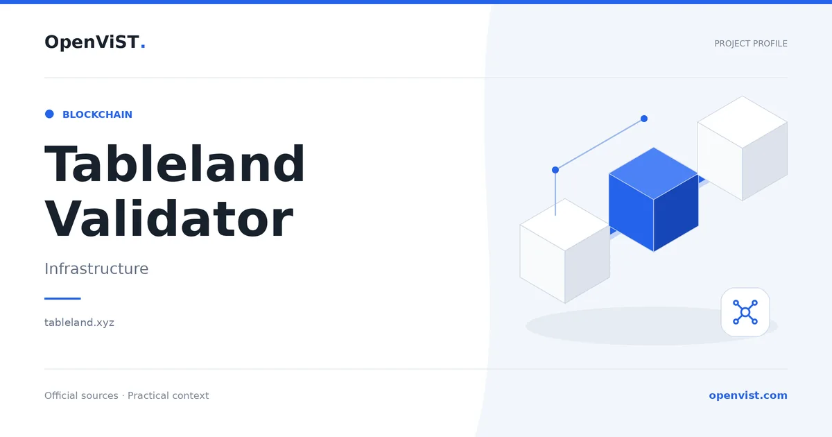 Tableland Validator — OpenViST project profile in Infrastructure.