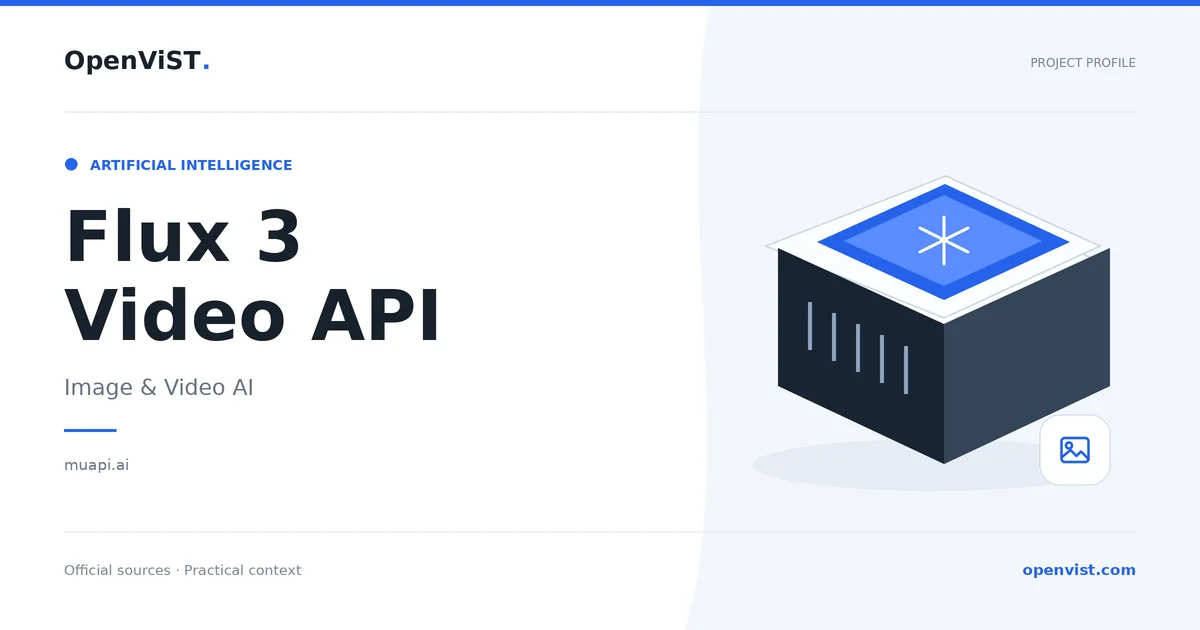 Flux 3 Video API — OpenViST project profile in Image & Video AI.