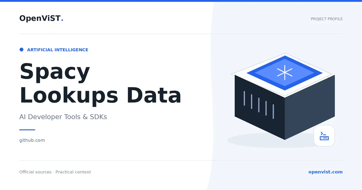 Spacy Lookups Data — OpenViST project profile in AI Developer Tools & SDKs.