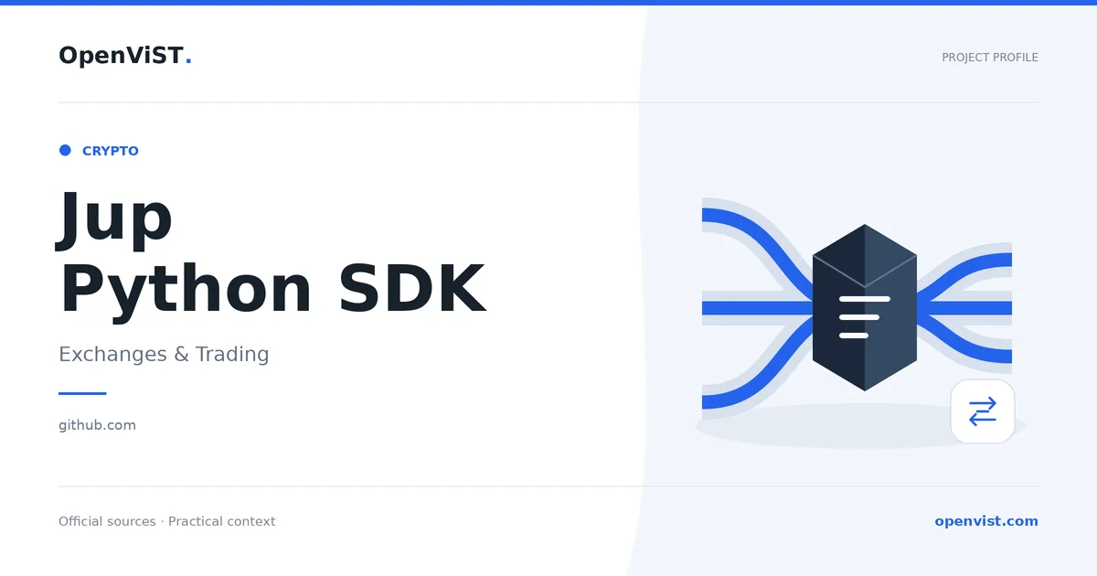 Jup Python SDK — OpenViST project profile in Exchanges & Trading.