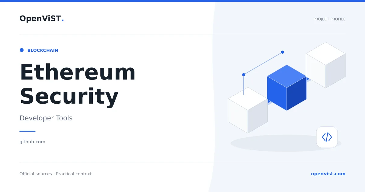 Ethereum Security — OpenViST project profile in Developer Tools.