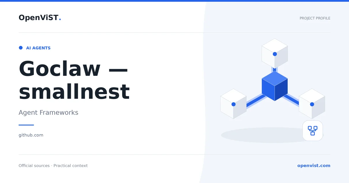 Goclaw — smallnest — OpenViST project profile in Agent Frameworks.