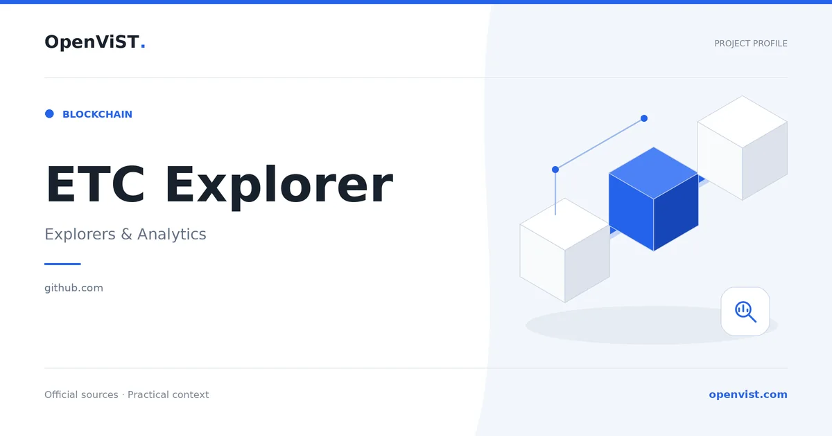 ETC Explorer — OpenViST project profile in Explorers & Analytics.