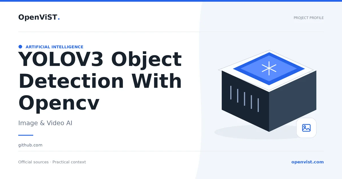 YOLOV3 Object Detection With Opencv — OpenViST project profile in Image & Video AI.