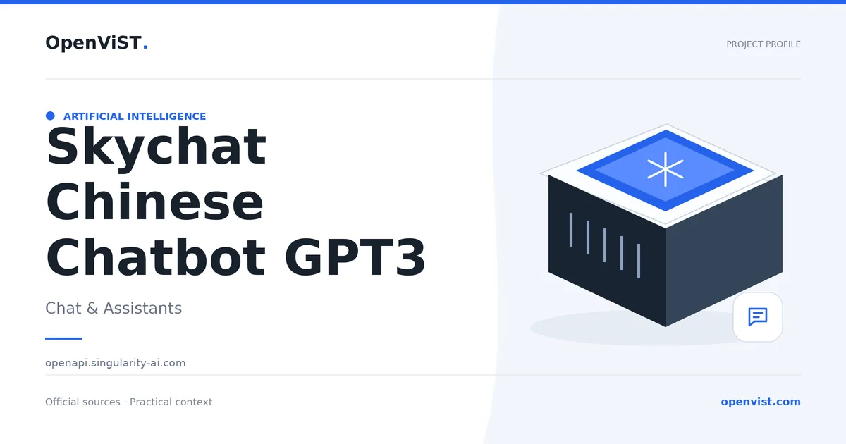 Skychat Chinese Chatbot GPT3 — OpenViST project profile in Chat & Assistants.