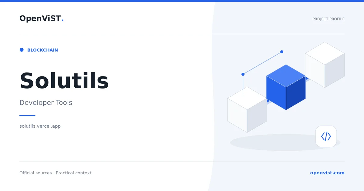 Solutils — OpenViST project profile in Developer Tools.