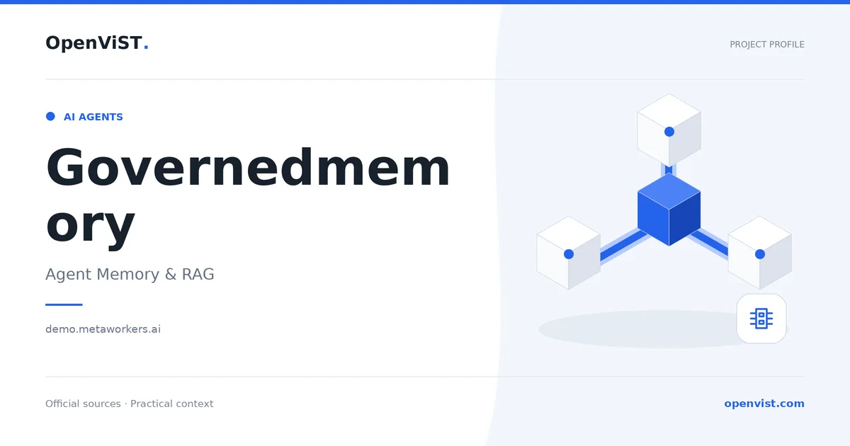 Governedmemory — OpenViST project profile in Agent Memory & RAG.