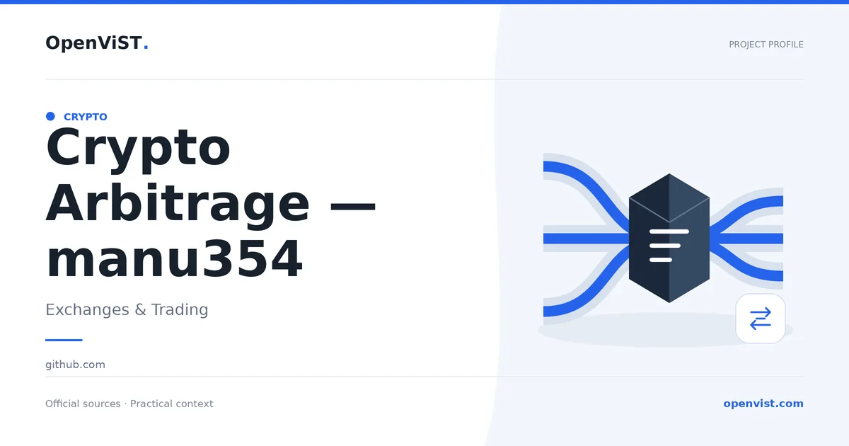 Crypto Arbitrage — manu354 — OpenViST project profile in Exchanges & Trading.