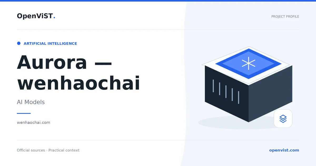 Aurora — wenhaochai — OpenViST project profile in AI Models.