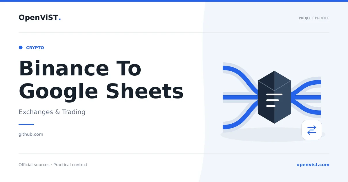 Binance To Google Sheets — OpenViST project profile in Exchanges & Trading.