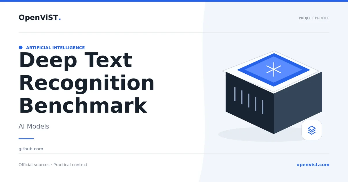 Deep Text Recognition Benchmark — OpenViST project profile in AI Models.