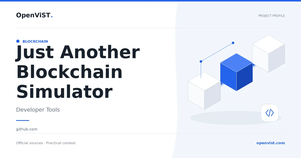 Just Another Blockchain Simulator — OpenViST project profile in Developer Tools.