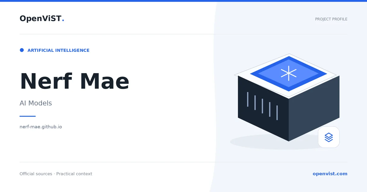 Nerf Mae — OpenViST project profile in AI Models.