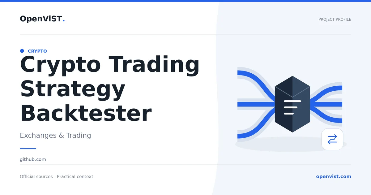 Crypto Trading Strategy Backtester — OpenViST project profile in Exchanges & Trading.