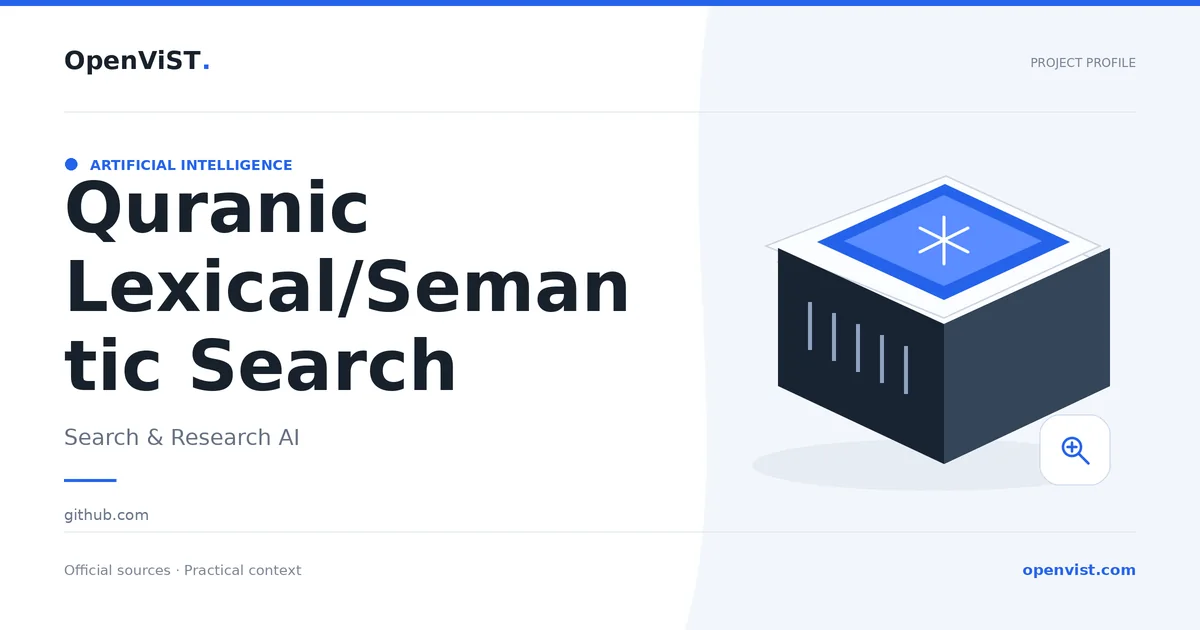 Quranic Lexical/Semantic Search — OpenViST project profile in Search & Research AI.