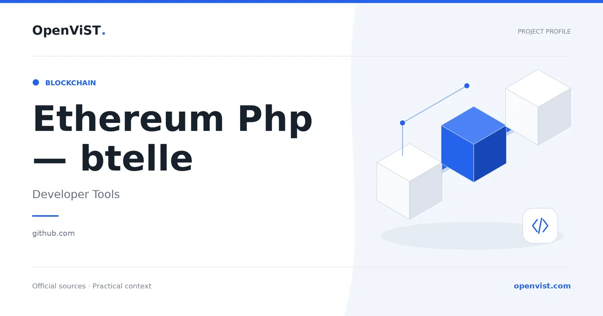 Ethereum Php — btelle — OpenViST project profile in Developer Tools.