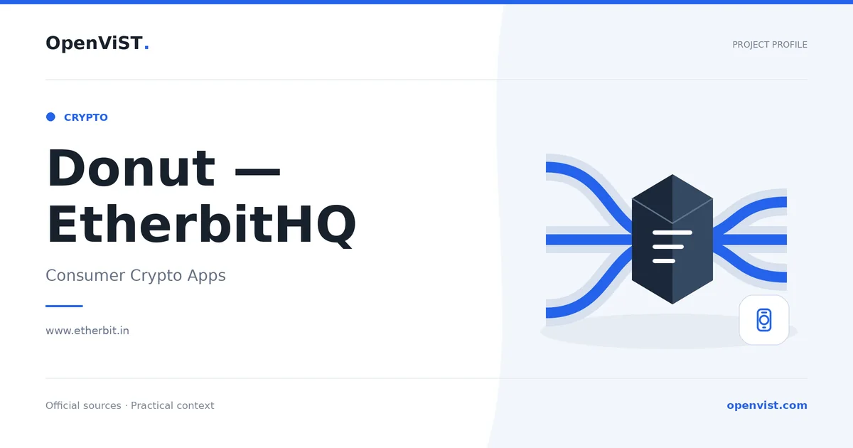 Donut — EtherbitHQ — OpenViST project profile in Consumer Crypto Apps.