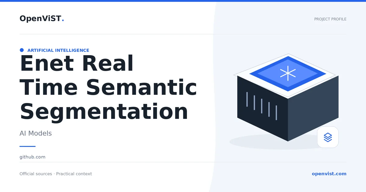 Enet Real Time Semantic Segmentation — OpenViST project profile in AI Models.