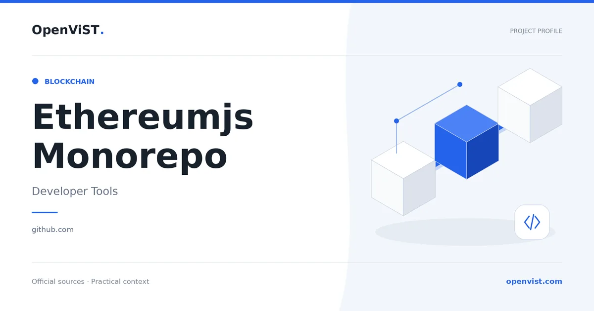 Ethereumjs Monorepo — OpenViST project profile in Developer Tools.