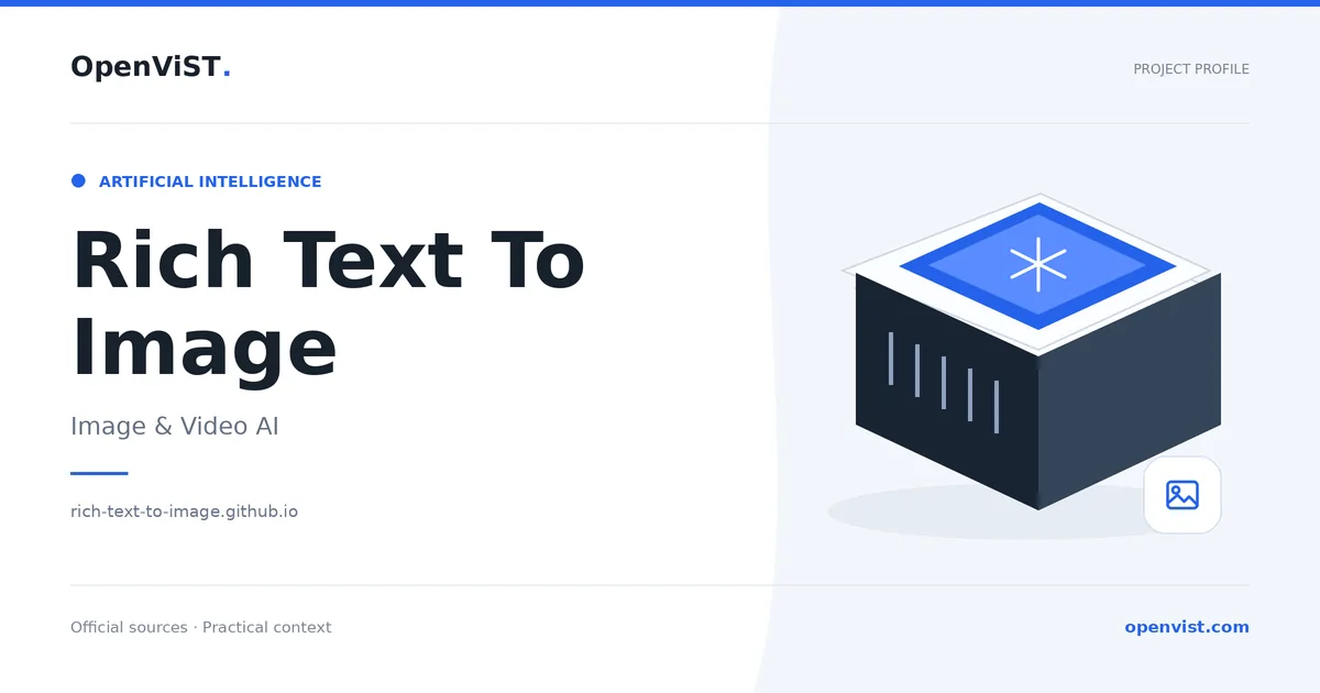Rich Text To Image — OpenViST project profile in Image & Video AI.