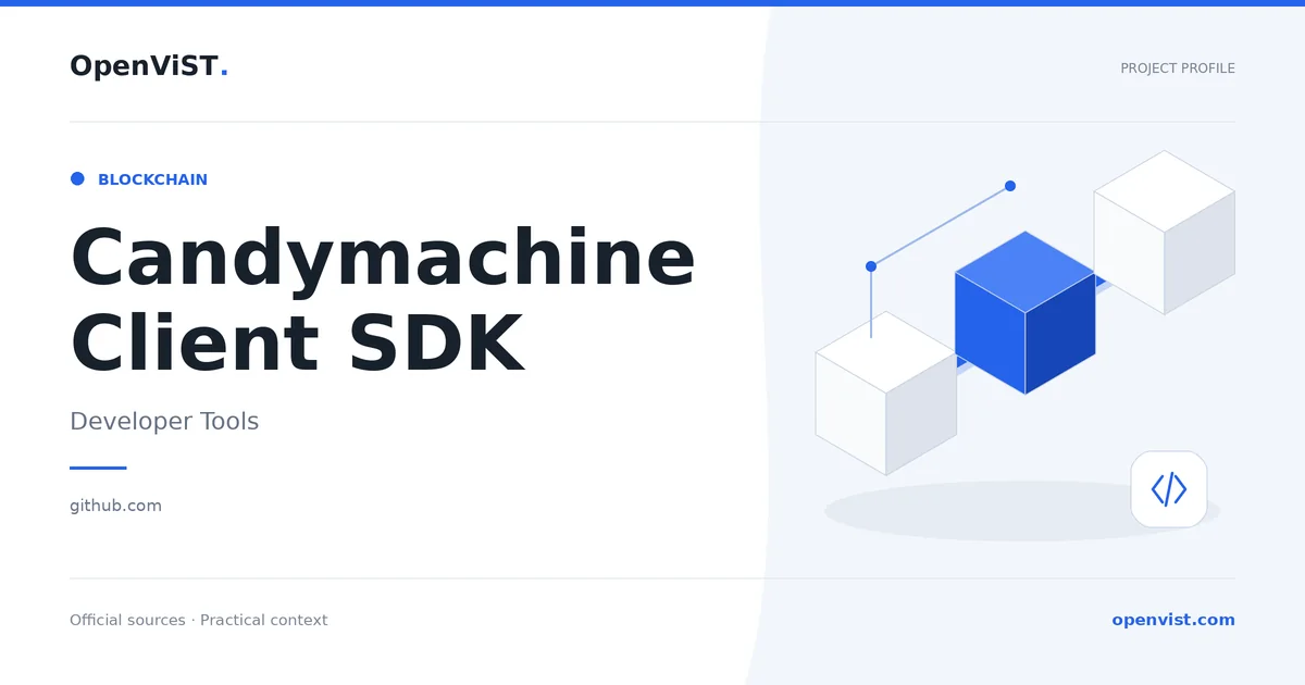 Candymachine Client SDK — OpenViST project profile in Developer Tools.