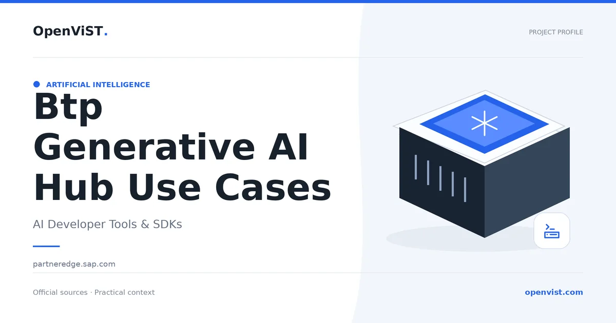 Btp Generative AI Hub Use Cases — OpenViST project profile in AI Developer Tools & SDKs.