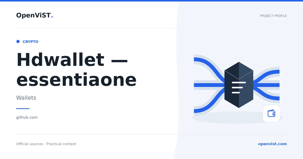Hdwallet — essentiaone — OpenViST project profile in Wallets.