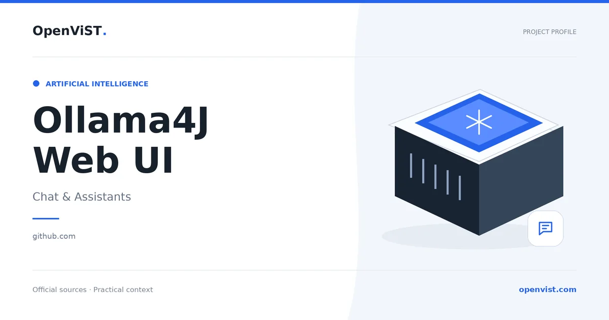 Ollama4J Web UI — OpenViST project profile in Chat & Assistants.