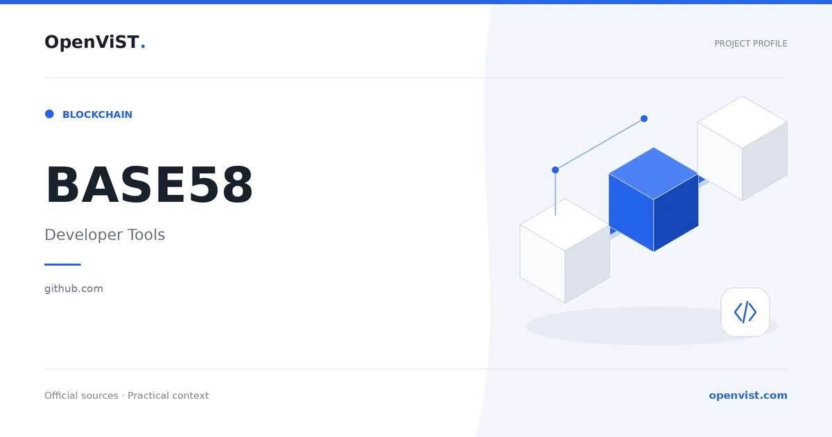 BASE58 — OpenViST project profile in Developer Tools.