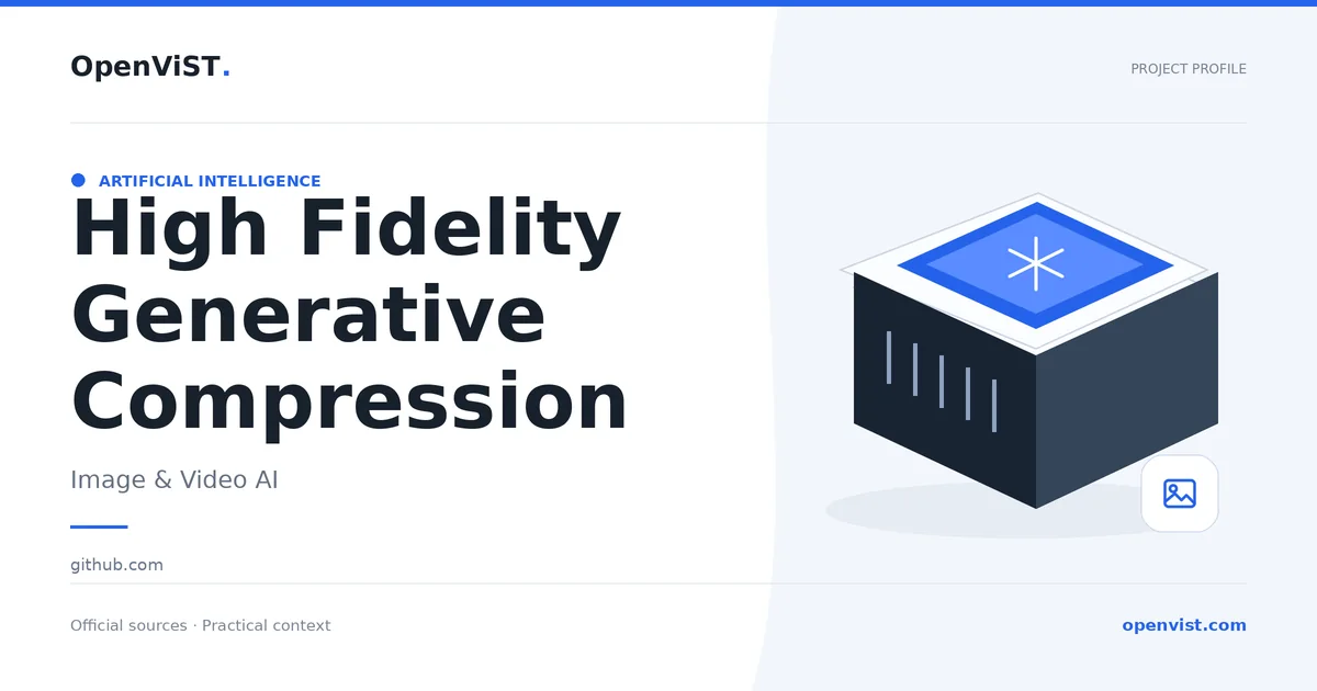 High Fidelity Generative Compression — OpenViST project profile in Image & Video AI.