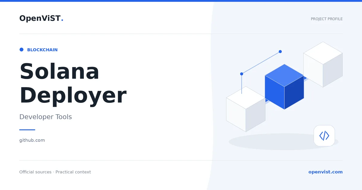 Solana Deployer — OpenViST project profile in Developer Tools.