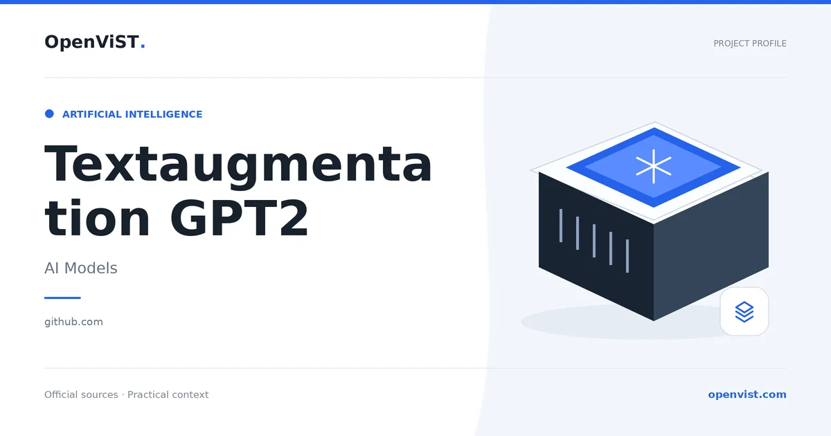 Textaugmentation GPT2 — OpenViST project profile in AI Models.
