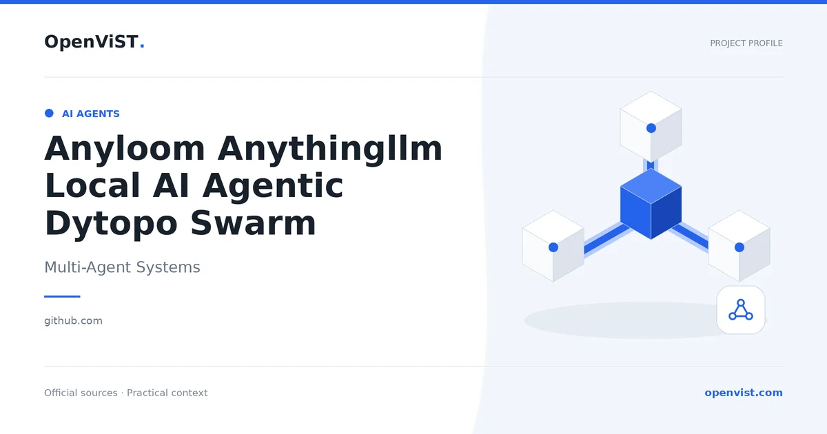 Anyloom Anythingllm Local AI Agentic Dytopo Swarm — OpenViST project profile in Multi-Agent Systems.