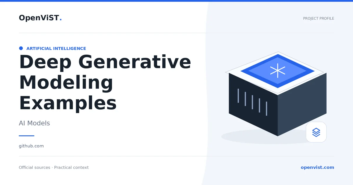 Deep Generative Modeling Examples — OpenViST project profile in AI Models.