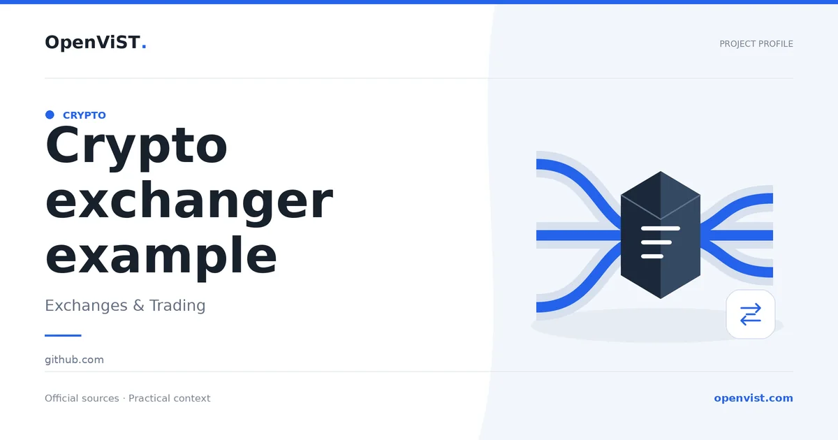 Crypto exchanger example — OpenViST project profile in Exchanges & Trading.