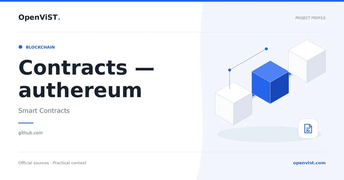 Contracts — authereum — OpenViST project profile in Smart Contracts.