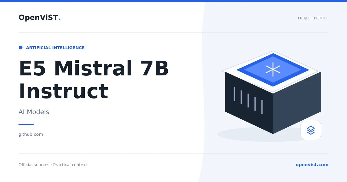 E5 Mistral 7B Instruct — OpenViST project profile in AI Models.