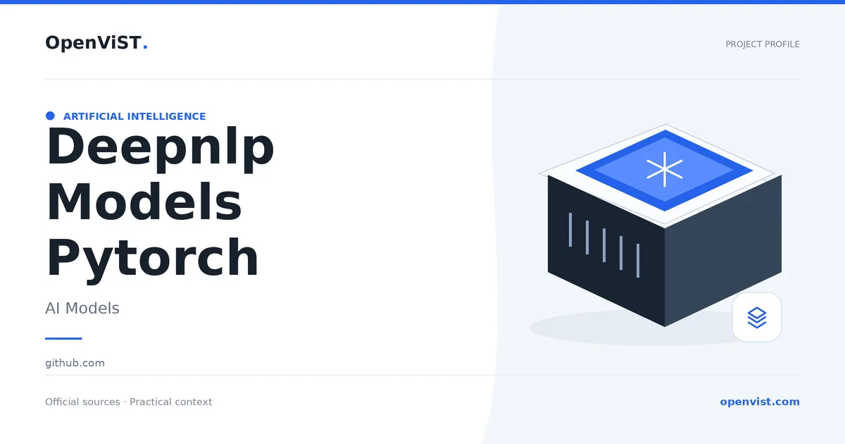 Deepnlp Models Pytorch — OpenViST project profile in AI Models.