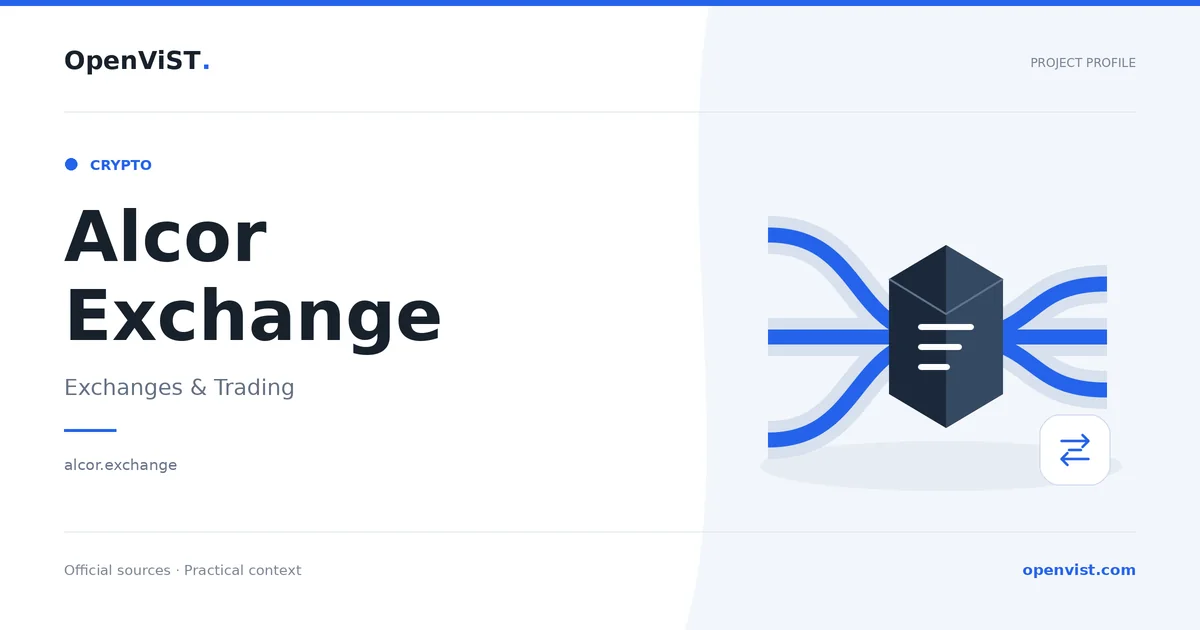 Alcor Exchange — OpenViST project profile in Exchanges & Trading.