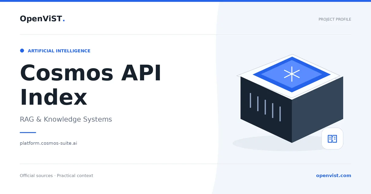 Cosmos API Index — OpenViST project profile in RAG & Knowledge Systems.