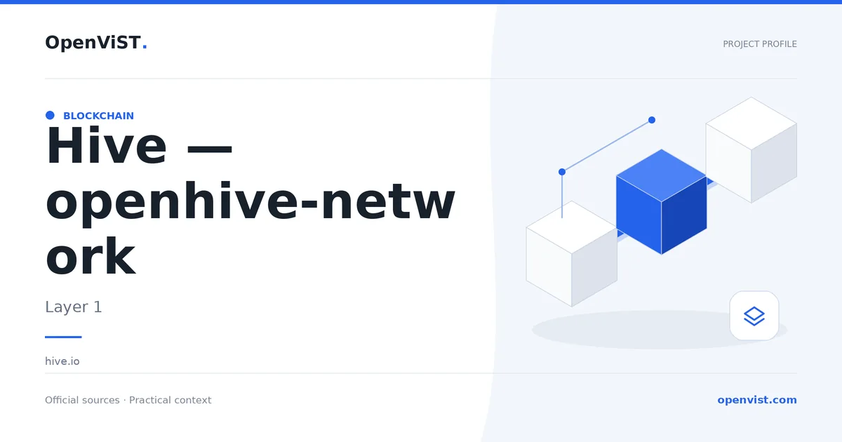 Hive — openhive-network — OpenViST project profile in Layer 1.