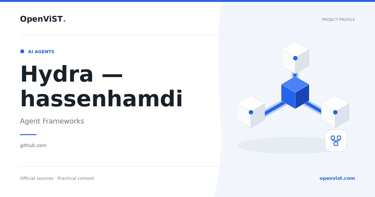 Hydra — hassenhamdi — OpenViST project profile in Agent Frameworks.