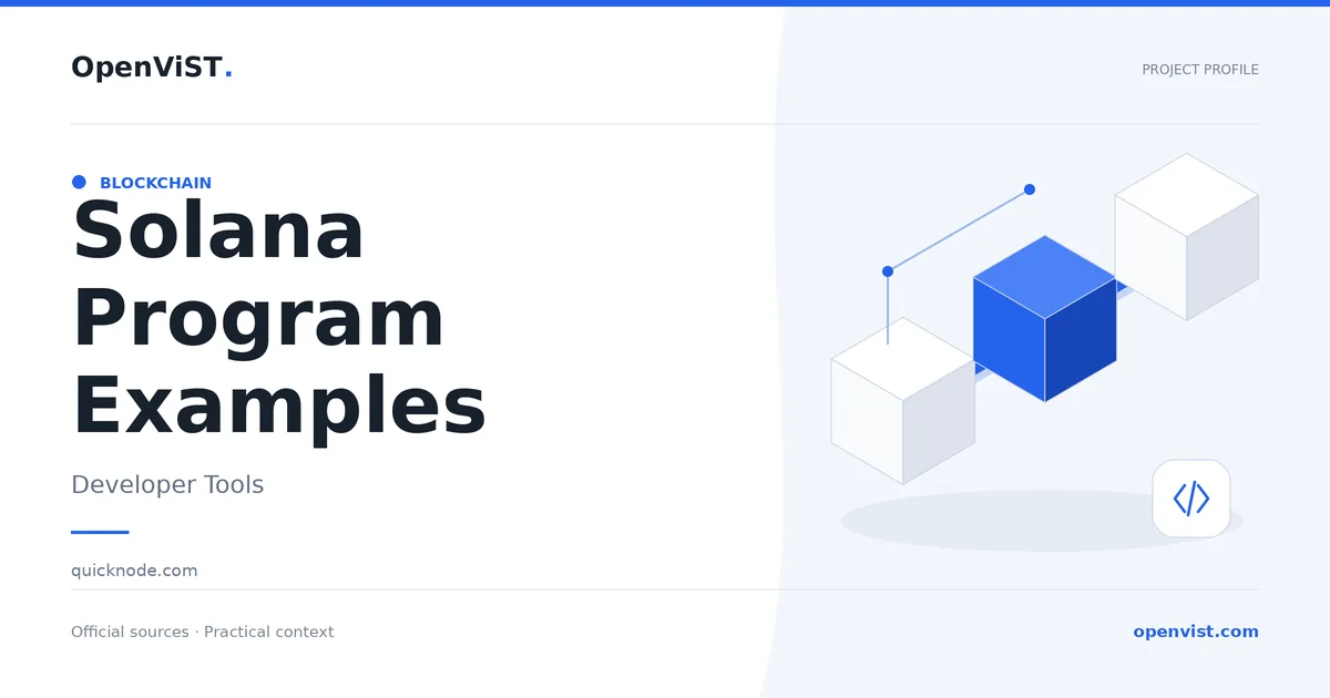 Solana Program Examples — OpenViST project profile in Developer Tools.