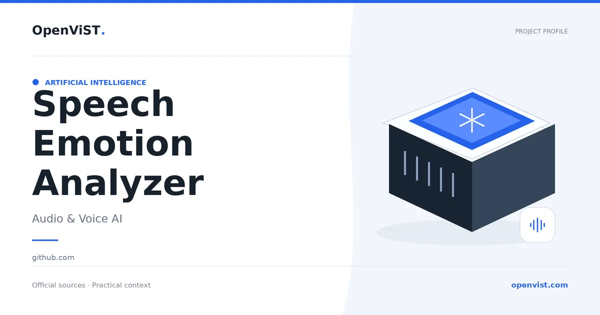 Speech Emotion Analyzer — OpenViST project profile in Audio & Voice AI.