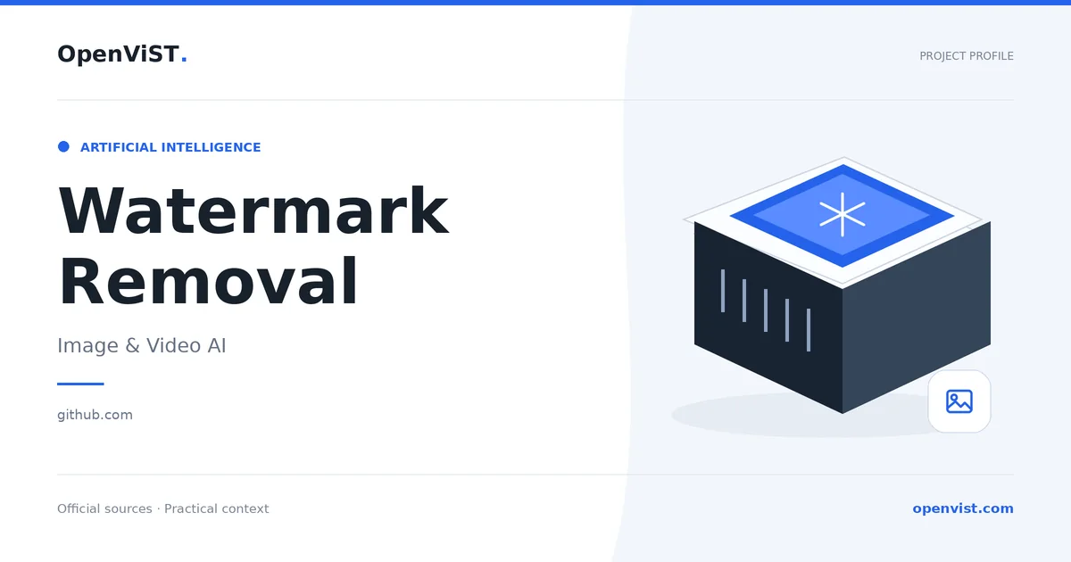 Watermark Removal — OpenViST project profile in Image & Video AI.