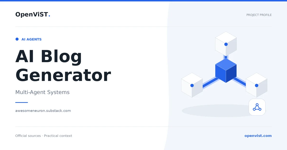 AI Blog Generator — OpenViST project profile in Multi-Agent Systems.