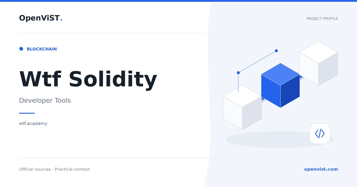 Wtf Solidity — OpenViST project profile in Developer Tools.