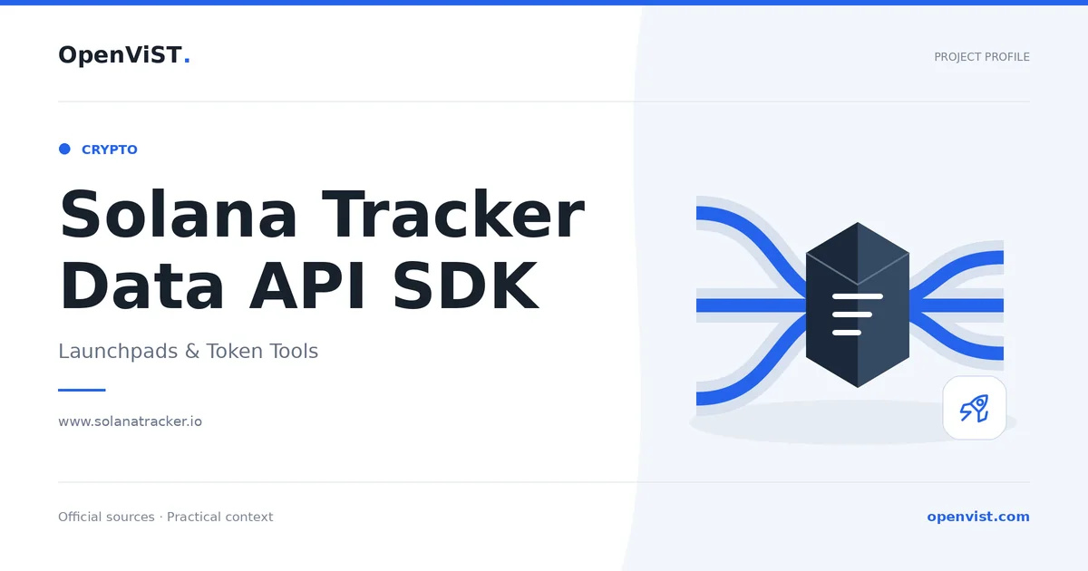 Solana Tracker Data API SDK — OpenViST project profile in Launchpads & Token Tools.