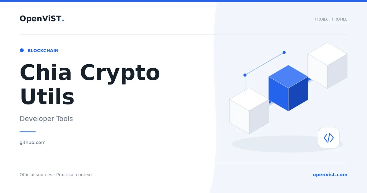 Chia Crypto Utils — OpenViST project profile in Developer Tools.